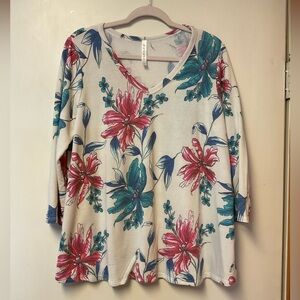 Floral V-Neck Women's Top
